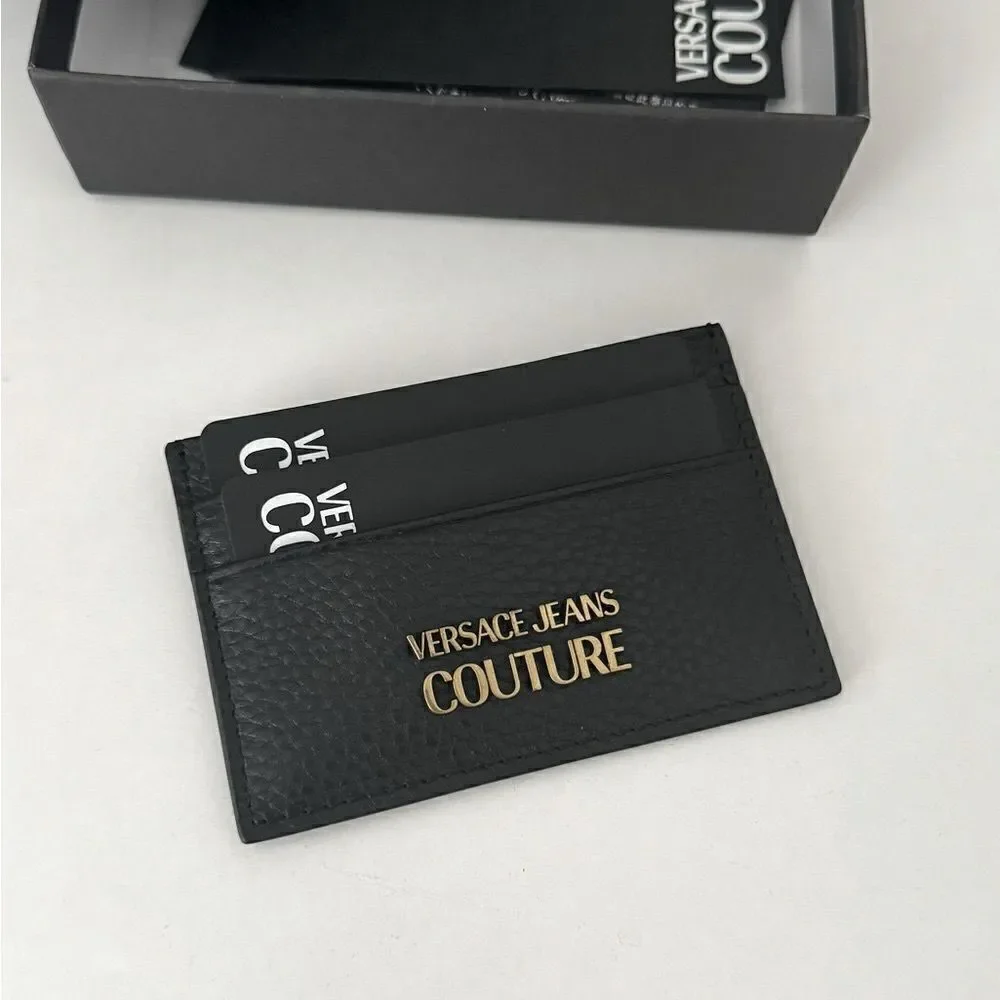 ⭕️ VERSACE JEANS Men’s Card Holder Wallet Black Designer